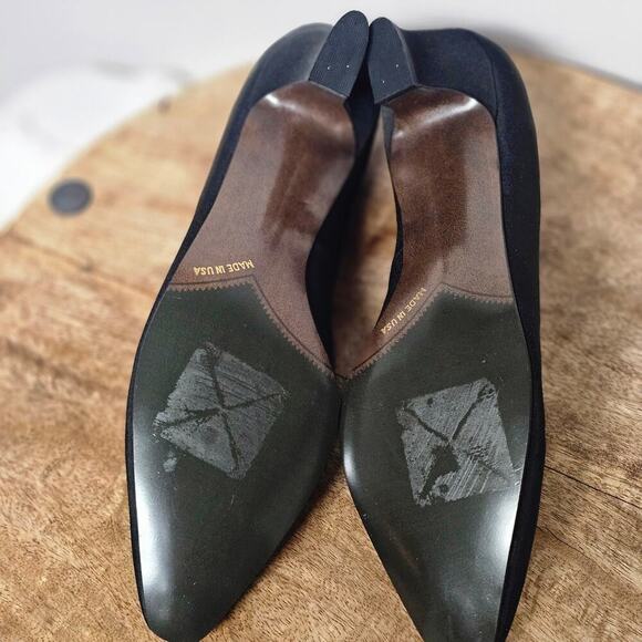 Vintage Selby Black Pumps Rhinestones Dress Kitten Heels 90s Comfort Flex Size 8 - Picture 6 of 8